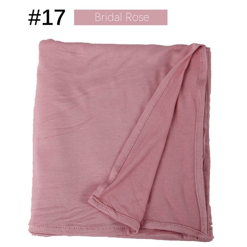 Jednobojni ženski, jednostavni modni turban, svilenkasti pamučni topli šal_voghion.com