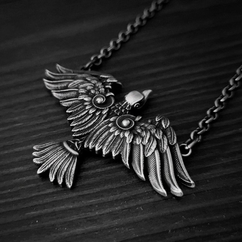 Sieraden en accessoires Viking Keltische raven hanger ketting_voghion.com