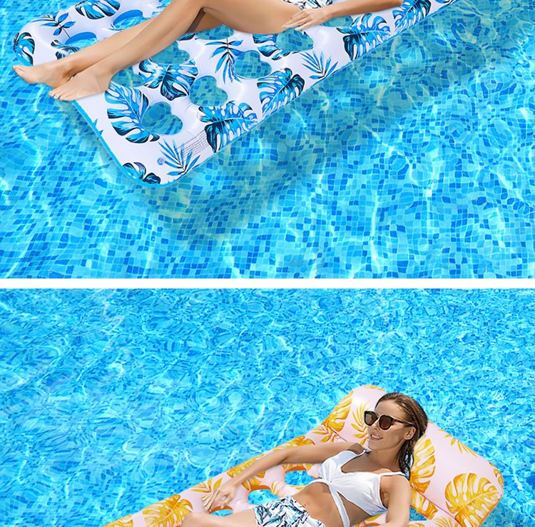 Aufblasbare Schwimmliege - Klappbare Rückenlehne mit Mesh-Netz für Pool, See & Strand_voghion.com