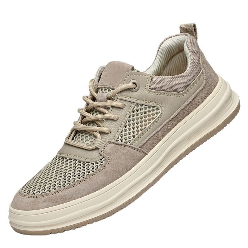 Mesh Pigskin Men's Shoes Men's Mesh Sports And Leisure Retro Board Shoes Men_voghion.com