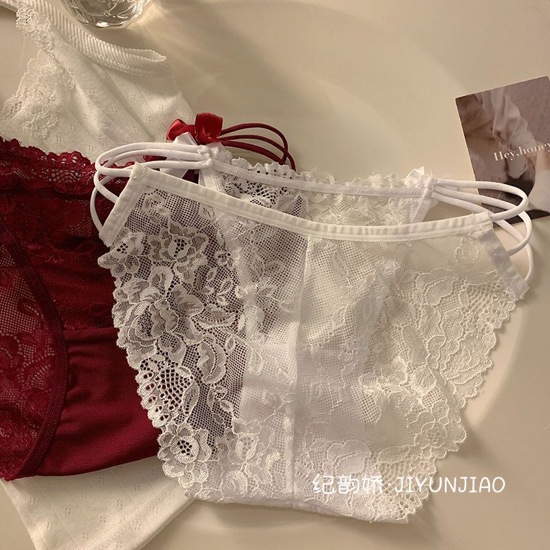 2025d French Sexy Lace Pure Desire Low Waist Transparent High Split Hot Style Panties For Women_voghion.com