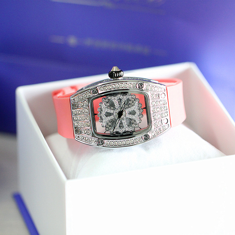 Jiudou Wanghong Shi Lai Yun Neue Damenmode Diamant Set Silikonband wasserdichte Uhr_voghion.com