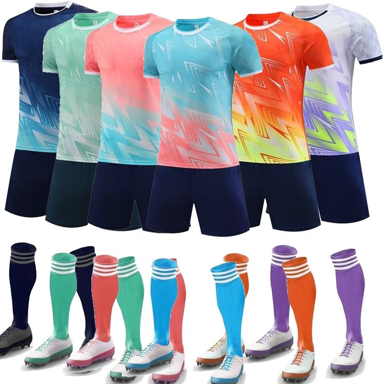 Voetbalpak Pak Volwassen Kinderen Jongen Sport Trainingskleding Korte Mouw Student Kleuterschool Jersey Aangepast Lichtbord Vrouwelijk_voghion.com