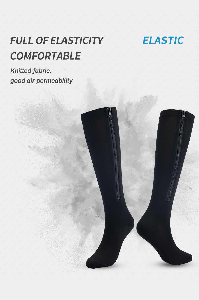 Kousen Sport druk sokken Compressie rits sokken zipsox stretch been sokken cover teen stijl_voghion.com