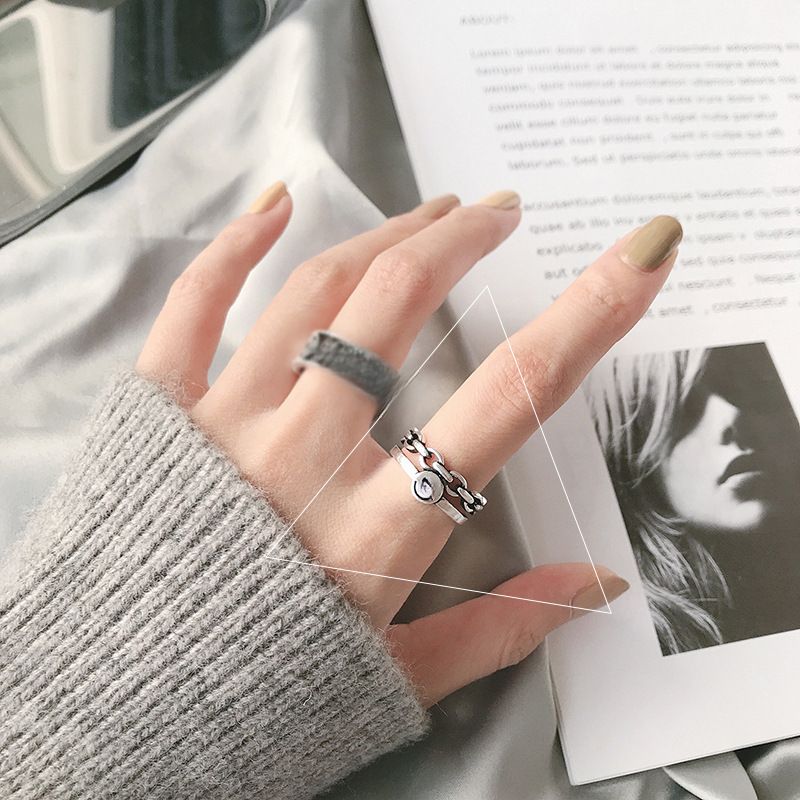 Argento Sterling per uomo e donna, personalità alla moda, tendenza, stile minimalista, design di nicchia, indice incrociato più fine._voghion.com