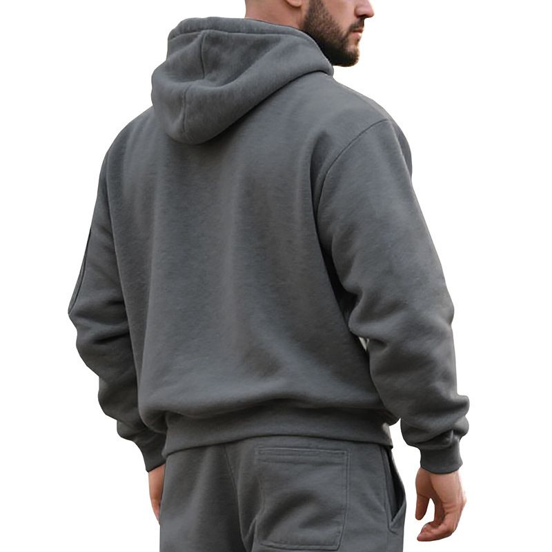 Herren Fleece-Kapuzenpullover – Warmer Winterpullover, Oversize-Passform, Lässige Streetwear (Schwarz, Weiß, Marineblau, Khaki, Grau) – M-XXXL_voghion.com