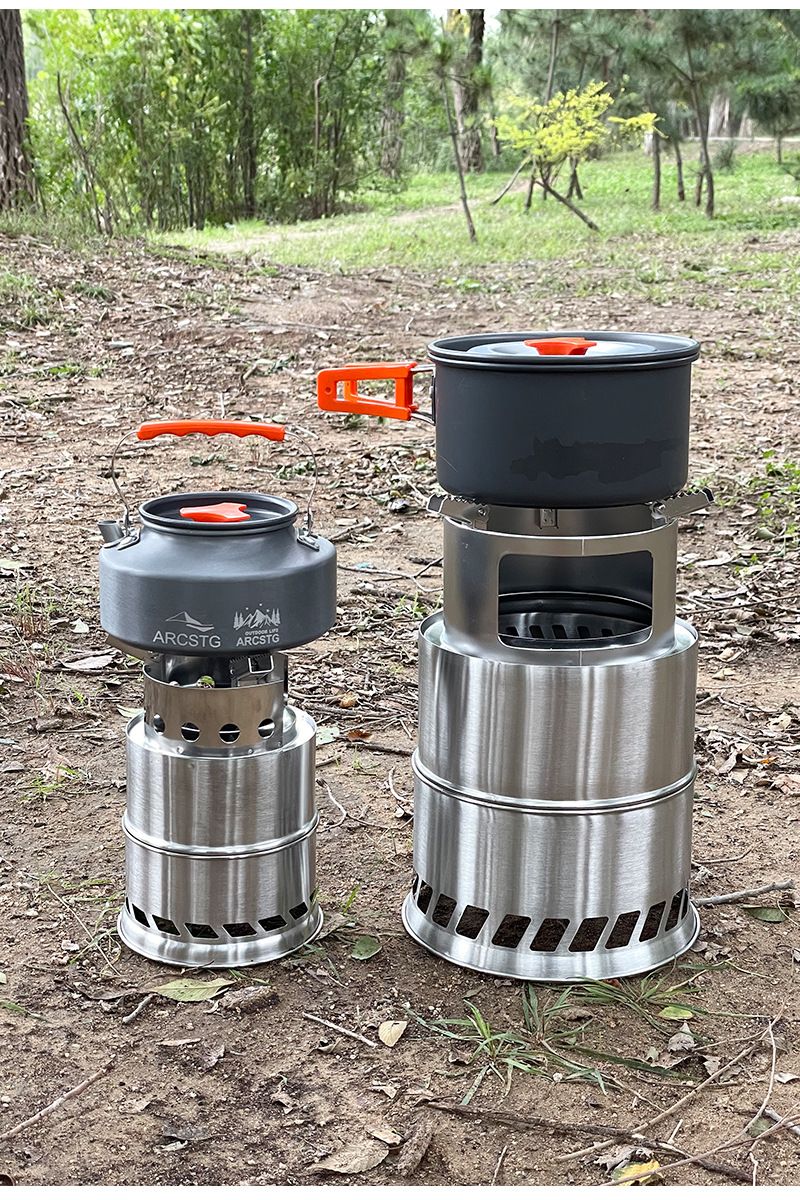 Barbecue portable pliable en acier inoxydable pour bois de chauffage, réchaud d'extérieur à alcool_voghion.com