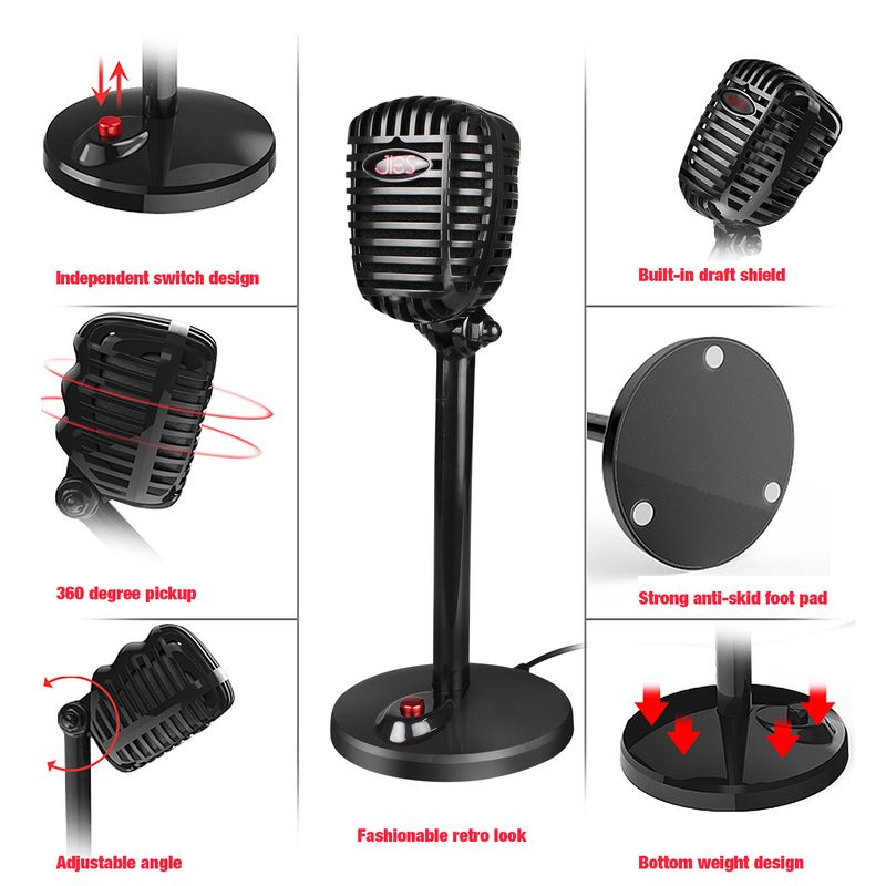 New computer with rotatable USB microphone, driver free voice chat device, video conference microphone_voghion.com