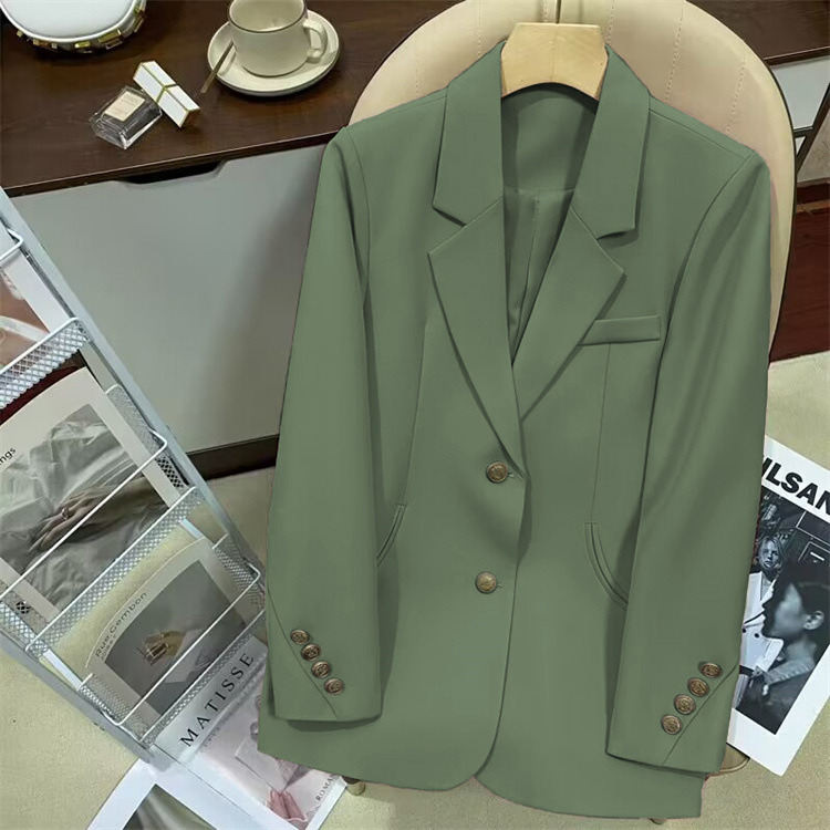 Moda feminina, temperamento combinando, terno pequeno de abotoamento único_voghion.com