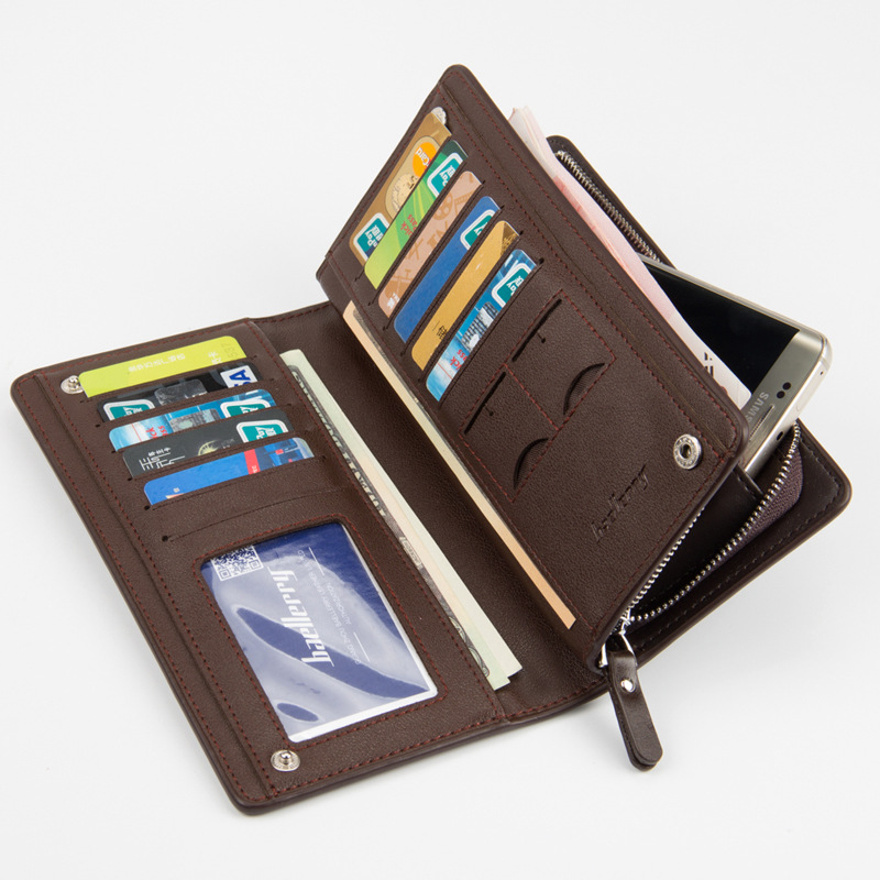 Portafoglio BAELLERRY Borsa da uomo con pochette classica di nuova moda con cerniera lunga Borsa per cellulare_voghion.com