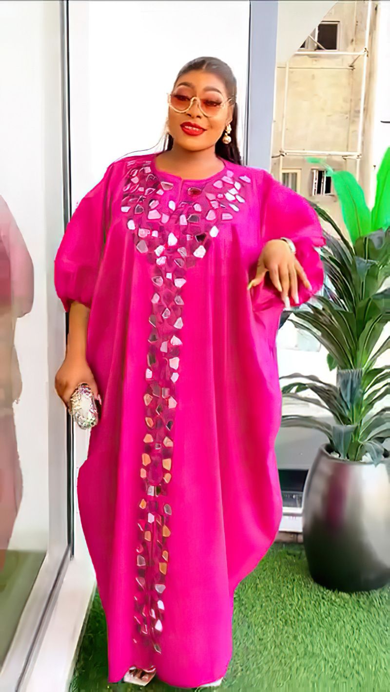 Vestido con parche irregular de diamantes de imitación para mujer_voghion.com