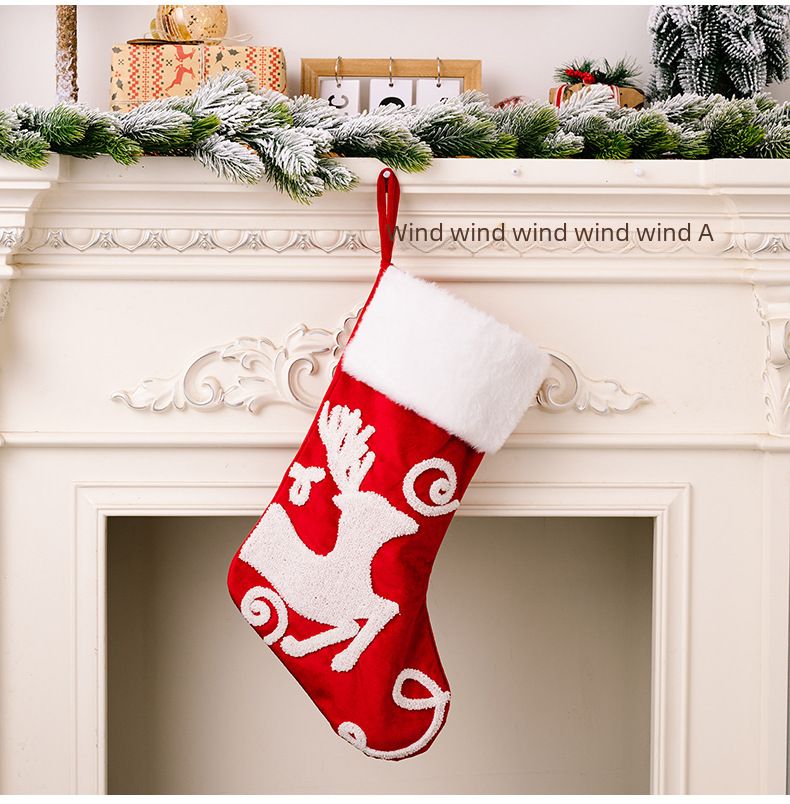 Comercio exterior caliente nueva decoración navideña creativa copo de nieve calcetines navideños de alta gama calcetines de regalo rojos bolsa de regalo_voghion.com