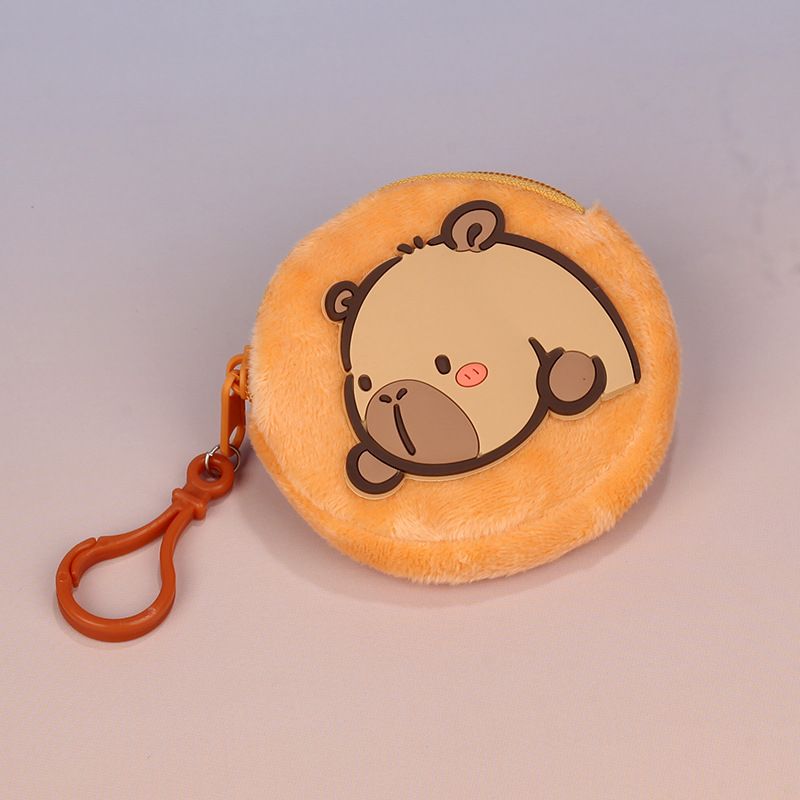 Porta-moedas de pelúcia com desenho animado, capa para fone de ouvido, porta-cartões, mini bolsa de armazenamento criativa Capivara, pingente_voghion.com