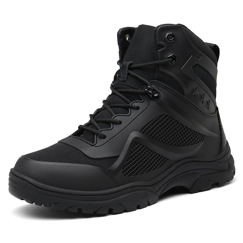 Antislip stalen neus, grote maten, militaire outdoor klimschoenen met hoge top voor heren._voghion.com