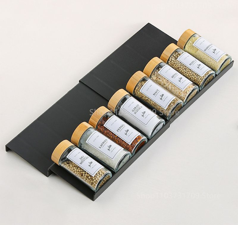 4-Tier Spice Shelf - Adjustable Cabinet Organizer, Space Saving For Jars, EU Kitchen Storage_voghion.com