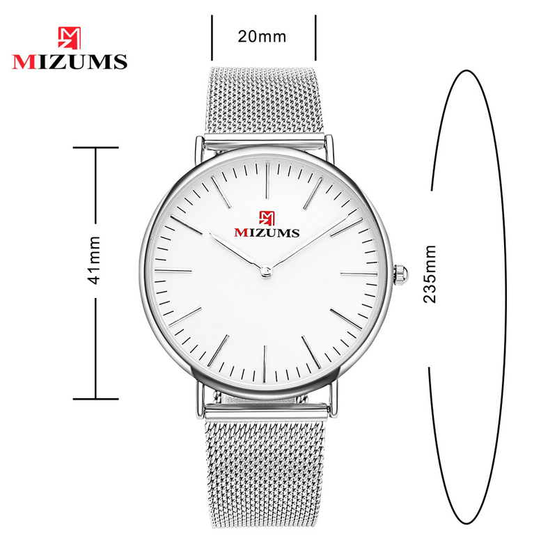 MIZUMS M8009 Ceas bărbătesc cu cuarț, business casual, cu bandă de oțel_voghion.com