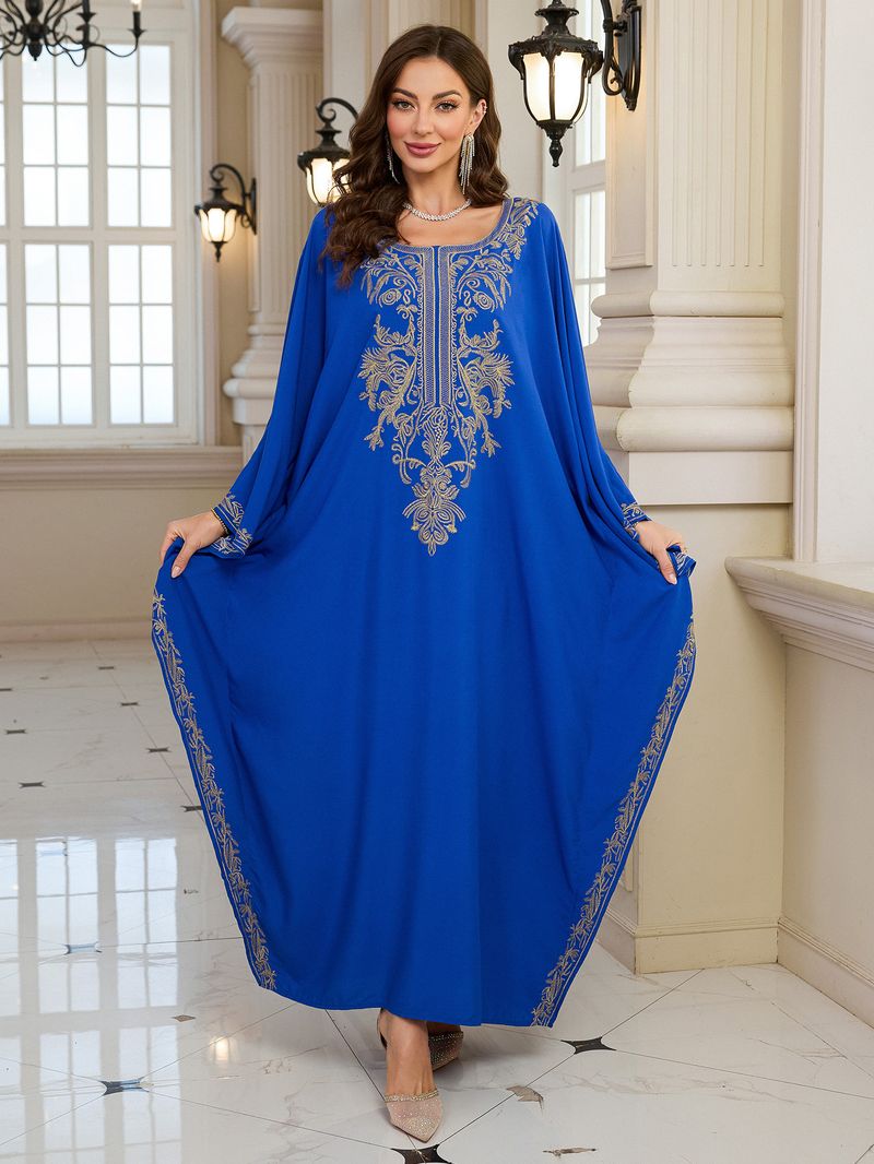 Copricostume da spiaggia da donna, in cotone, con ricami dorati, per le feste_voghion.com