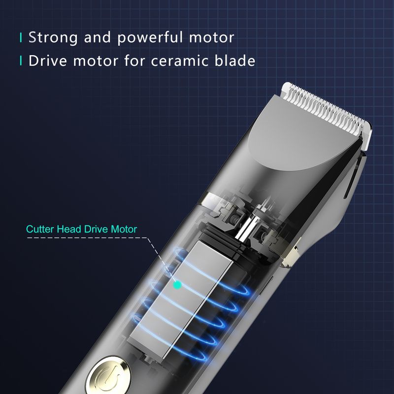 Newest cordless waterproof ceramic blade heads beard trimmer electric razor grooming kit and man pubic shaver_voghion.com