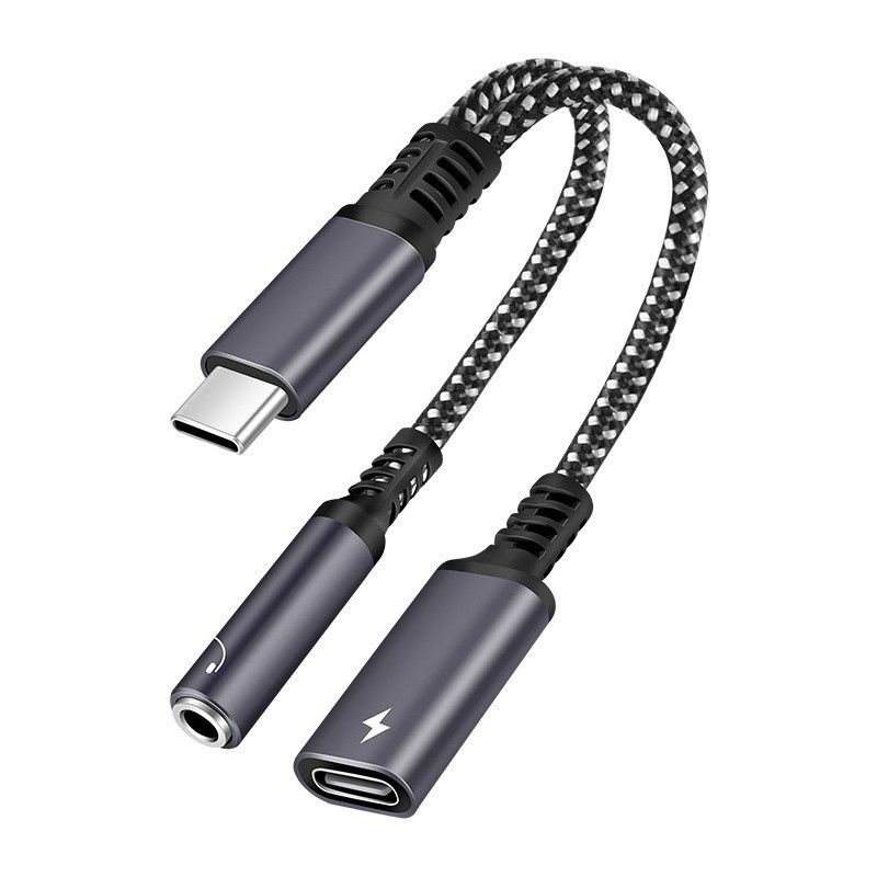 TYPE-C Headphone Adapter To DC3.5MM Split Two Conversion Cable Digital Audio Rechargeable Call_voghion.com