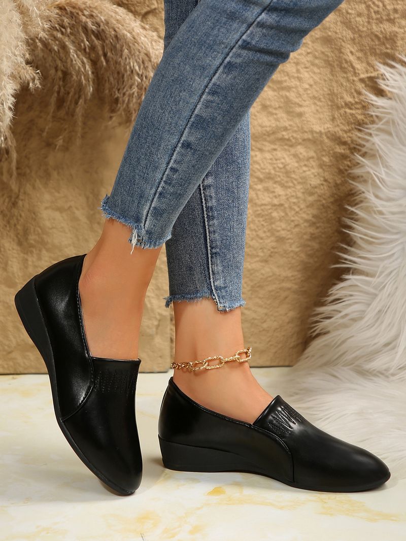 Neu Plus Größe 2025 Herbst Neue Mid Heel Mode Single Für Frauen, Nicht-Slip Weiche Leder Einfarbig_voghion.com