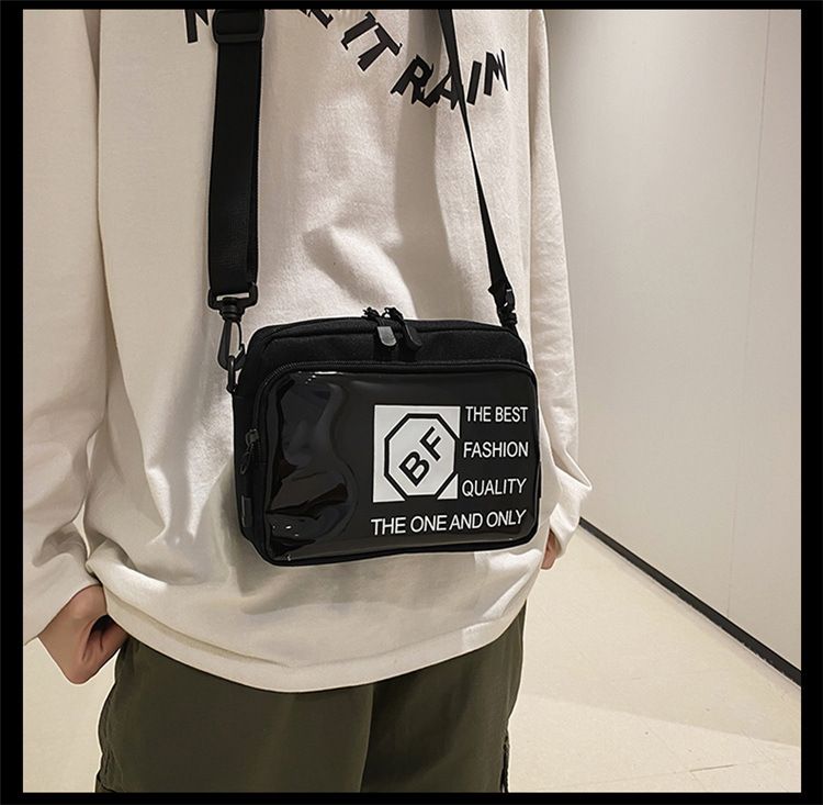 Transparent Canvas Bag Men's And Women's Messenger Bags One Shoulder Small Square Bag_voghion.com