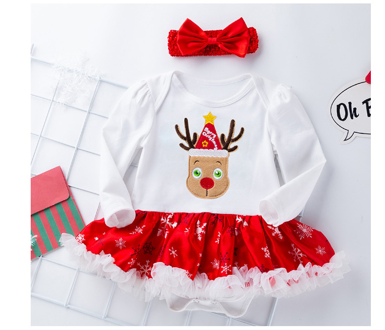 Βρεφικά ρούχα χριστουγεννιάτικα βρεφικά ρούχα μακρυμάνικο φόρεμα πιτζάμα μωρό onesie κοστούμι σέρνεται μωρό γιορτινό σετ_voghion.com