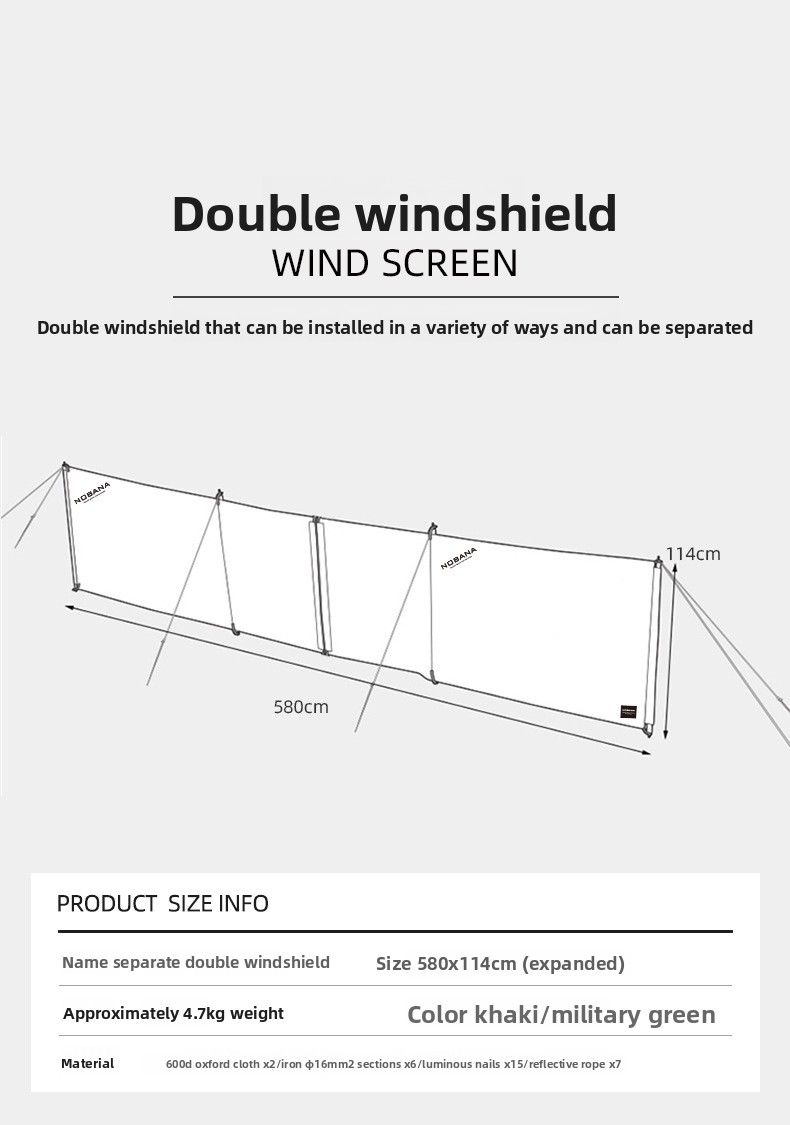 Tenda da campeggio per esterni, grande pannello per parabrezza, tenda antivento per tour con guida autonoma_voghion.com