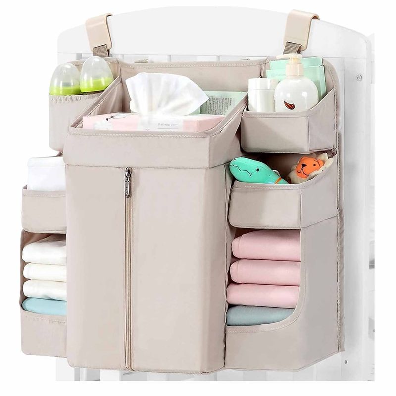 Multifunctionele hangende opbergorganizer voor de kinderkamer en thuis – veelzijdige wand-/auto-/kastorganizer met 6 vakken (grijs/beige/antraciet/roze)_voghion.com