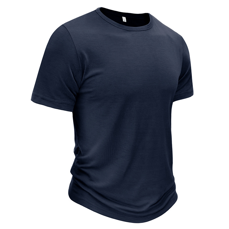 2023 Summer Round Neck Backing Short sleeved Inner Top Men's T-shirt_voghion.com