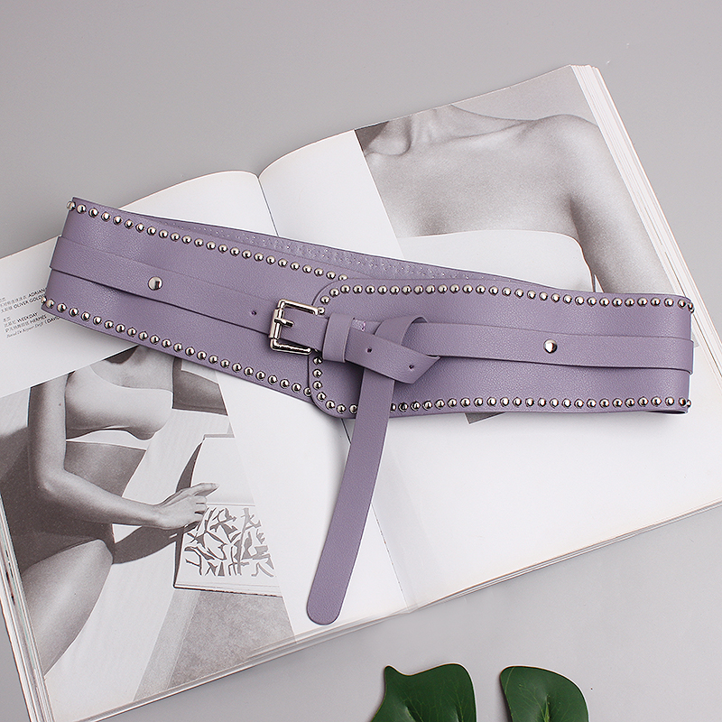 Cintura larga da donna, vestito, camicia, decorazione in vita, cintura estiva rosa viola, alla moda e versatile_voghion.com