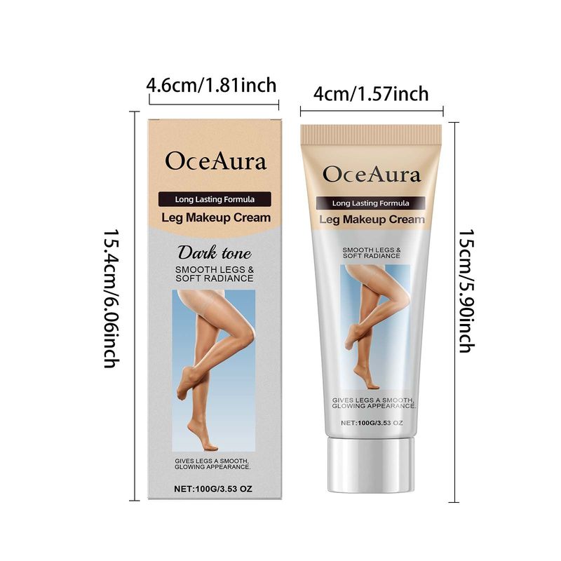 Fondotinta in crema OceAura Dark Skin Tone Concealer, colore naturale e uniforme delle gambe, leggero e non appiccicoso_voghion.com