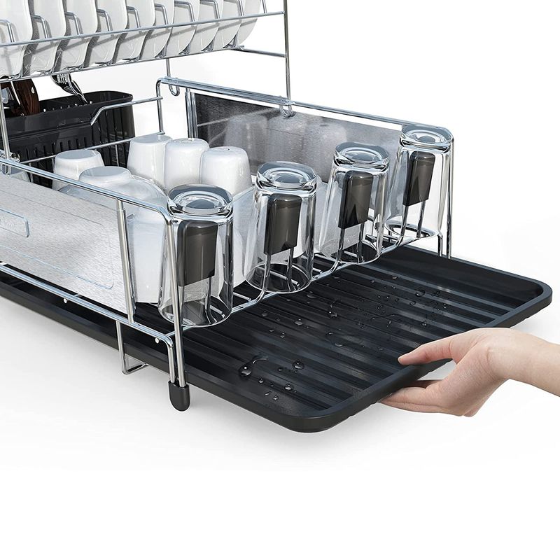 Kitchen dish storage rack bowl and chopstick rack drain rack stainless steel multifunctional tableware rack knife rack_voghion.com
