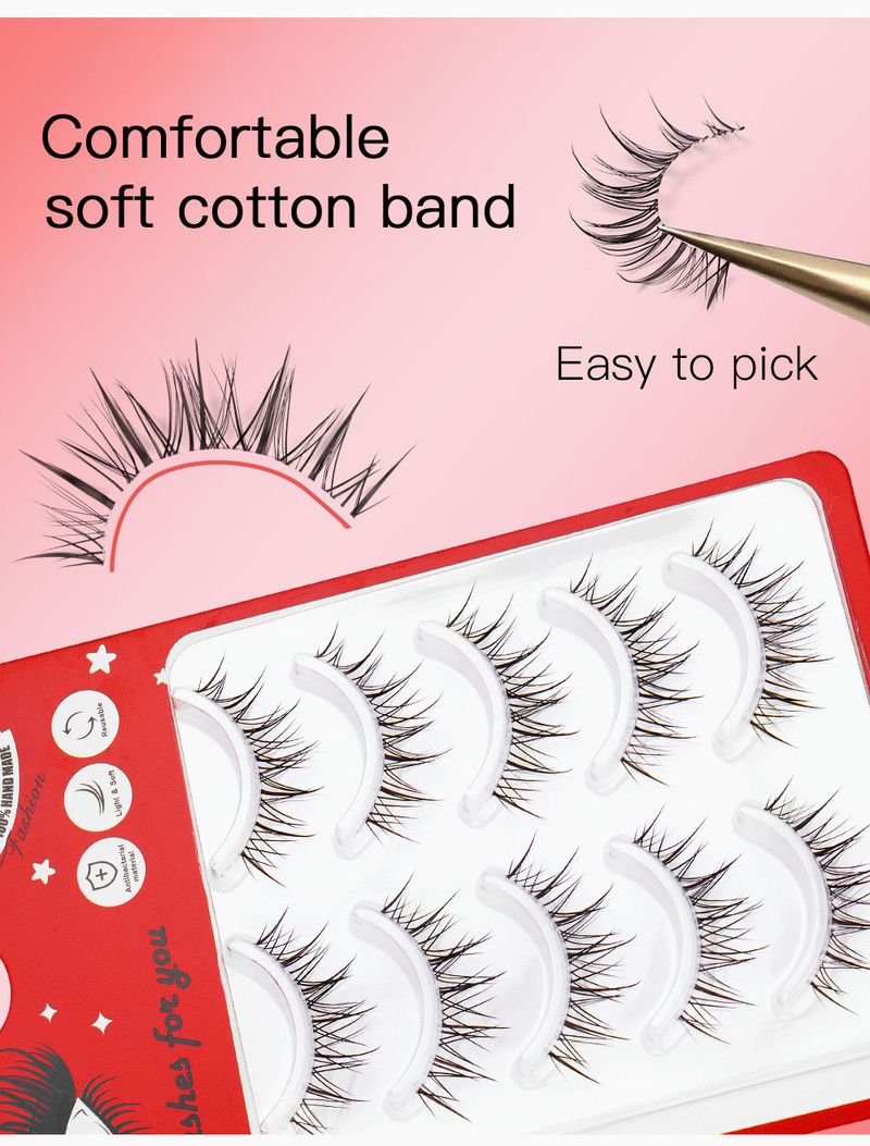 False Eyelashes Transparent Stem Simulation Natural 5 Pairs False Eyelashes Daily Makeup Party Eyelashes_voghion.com