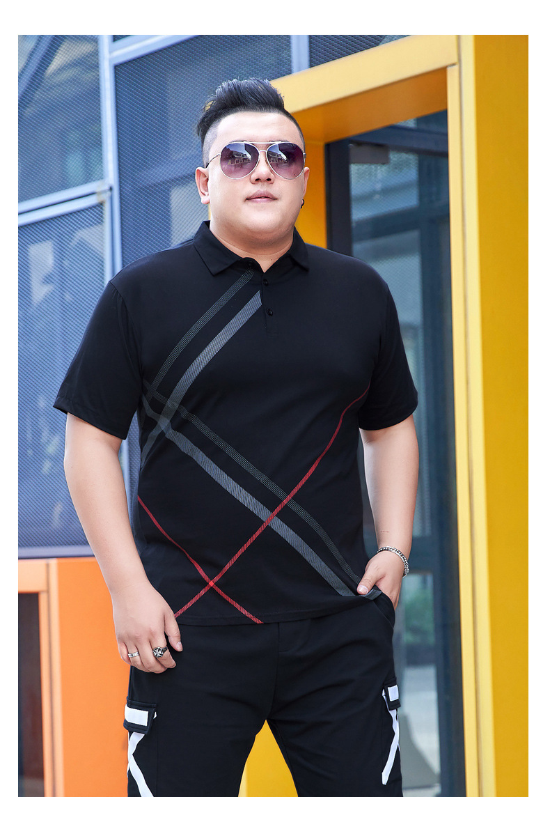 Men's Clothing  Super fat oversized men's short-sleeved lapel t-shirt fat guy business casual polo shirt plus fat plus size t-shirt 7XL_voghion.com
