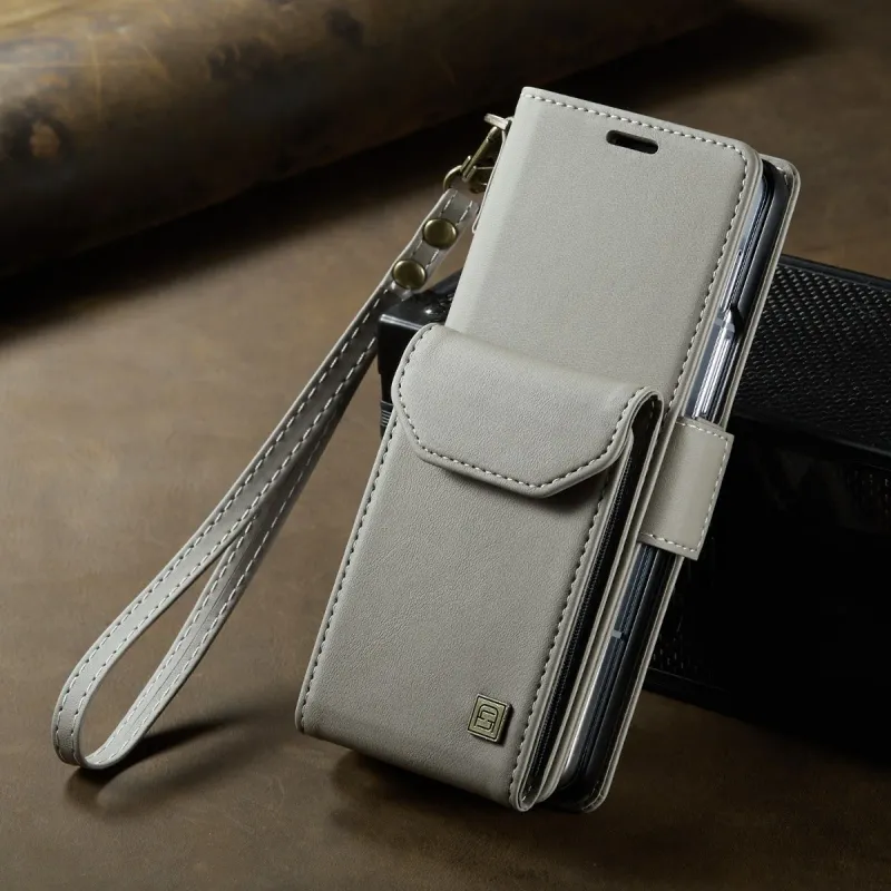 Custodia per telefono con portafoglio per Samsung Galaxy Z Fold 6 5 Fold6 Fold5 5G con blocco RFID, porta carte di credito, custodia in pelle PU_voghion.com