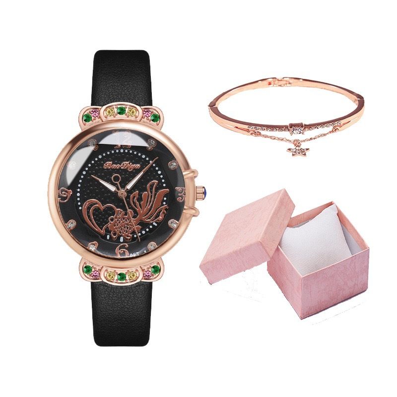 Women's Watches Fashion Women's Set Bracelet Watch Personality Fashion Lotus Diamond Watch_voghion.com