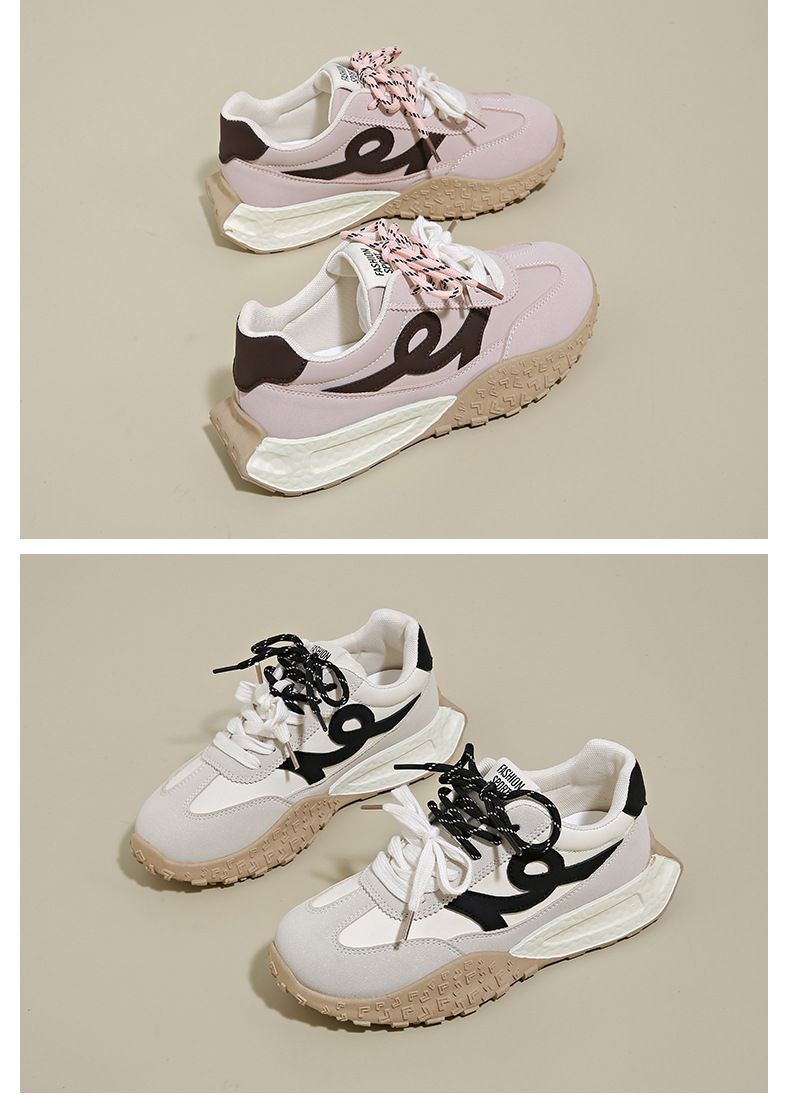 Thick Soled Shoes For Women New Color Matching Forrest Gump Shoes Casual All Match Non Slip Running Sports Dad Shoes_voghion.com