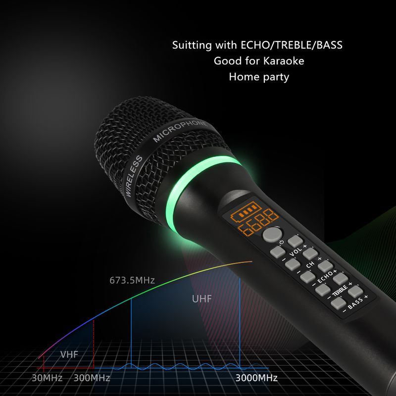Professionell UHF Wireless Mikrofon Handheld Bluetooth Karaoke Mikrofon Recording Studio Home Party Gesang fir Autospeaker_voghion.com