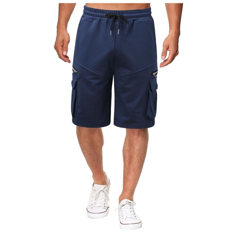 Europäesch an amerikanesch Männer Summer Overalls Hosen Kotteng locker Plus Size Fënneft Hosen Männer Multi-Täsch Casual Hosen_voghion.com