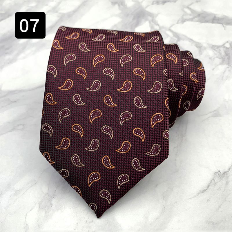 Tie For Men Formal Suit Accessory Fashion Paisley Cashew Pattern Hand-Knotted Wide Version 8CM_voghion.com