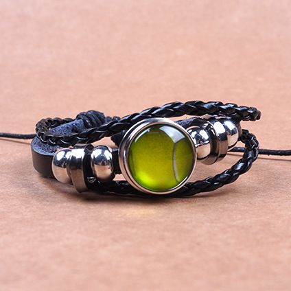 Bracelet en cuir perlé tendance pour homme, article de supporter de football_voghion.com