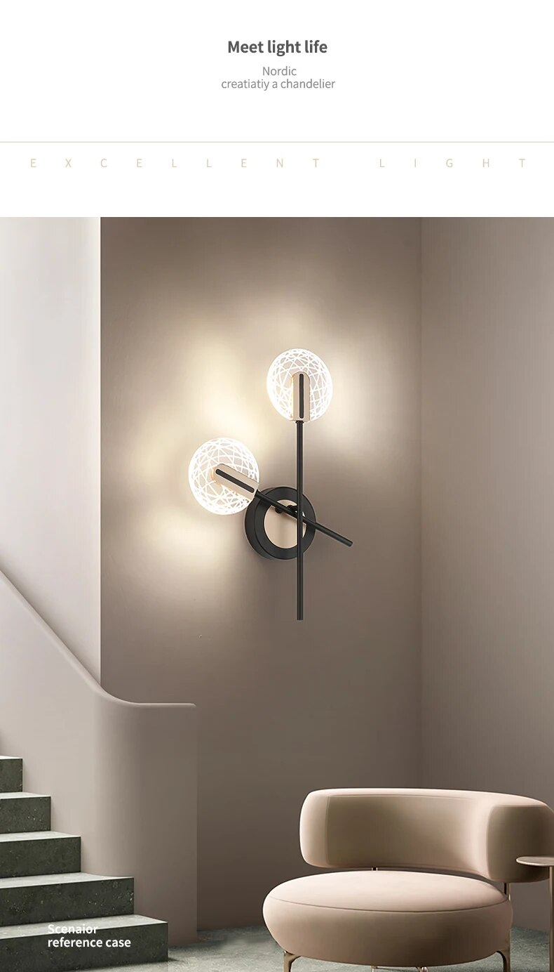 LED-Lampe, Schlafzimmer, nordische Lampen, Wohnzimmer, Wand-Nachttischlampe, LED-Licht für Zuhause, Badezimmer, Wandleuchte_voghion.com