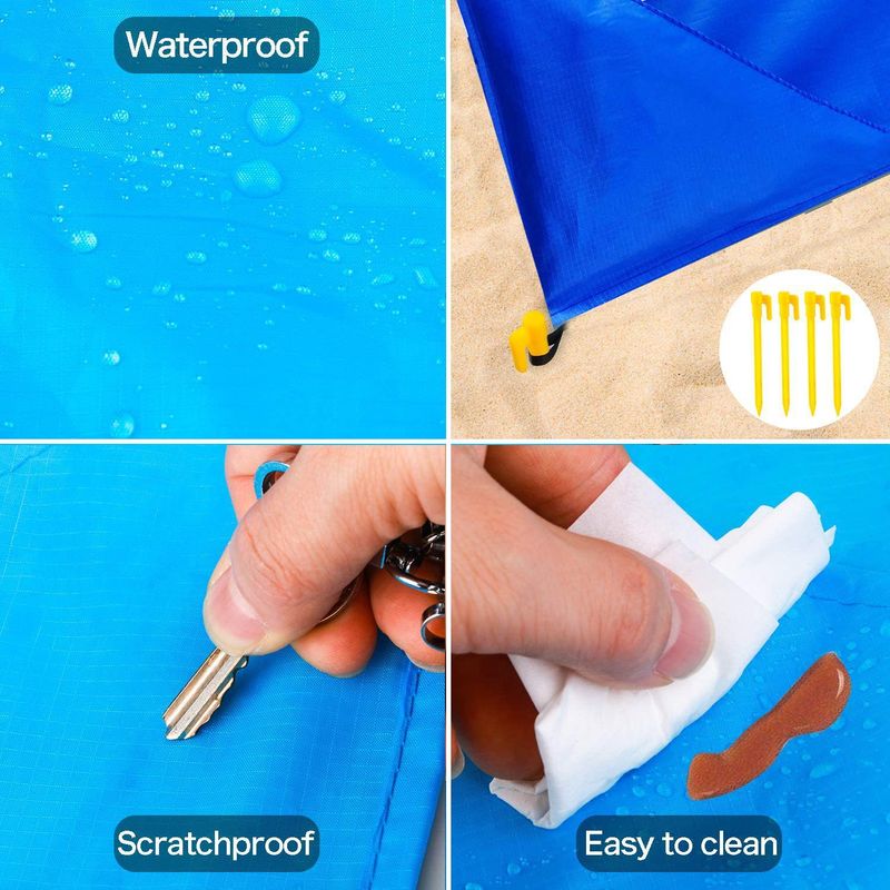Camping Outdoor Beach Mat Three Color Picnic Mat Mini Sand Free Waterproof Beach Blanket_voghion.com