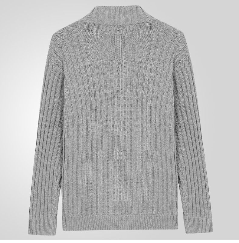 Neuer lässiger einreihiger gestrickter Polo-Langarm-Pullover-Mantel für Herren SY0057_voghion.com