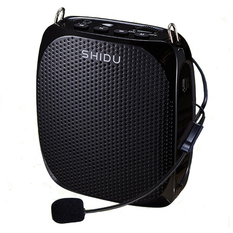 SHIDU 10W-os hangerősítő, vezeték nélküli/vezetékes mikrofon, AUX audio, hordozható hangszóró, USB, erősítő tanároknak, turistáknak_voghion.com