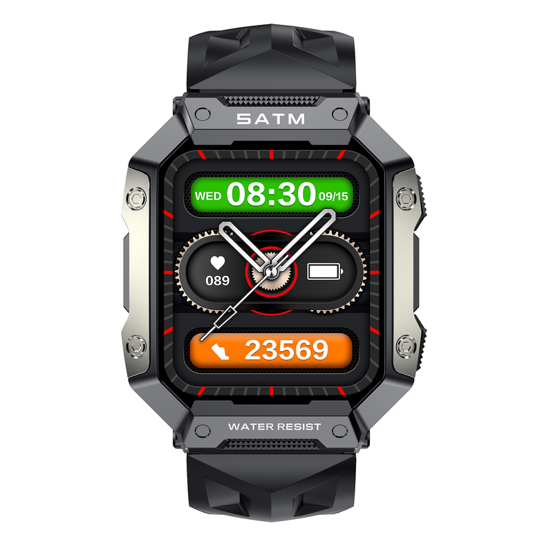 PG333 1.91 inch Waterproof Smart Sports Watch Support Heart Rate Monitoring / Blood Pressure Monitoring(Black)_voghion.com