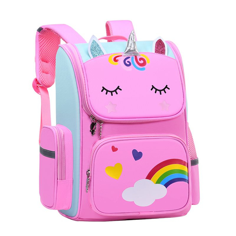 Niedlicher Schultaschenrucksack Grundschüler in Rosa Blau, geeignet für Jungen und Mädchen_voghion.com