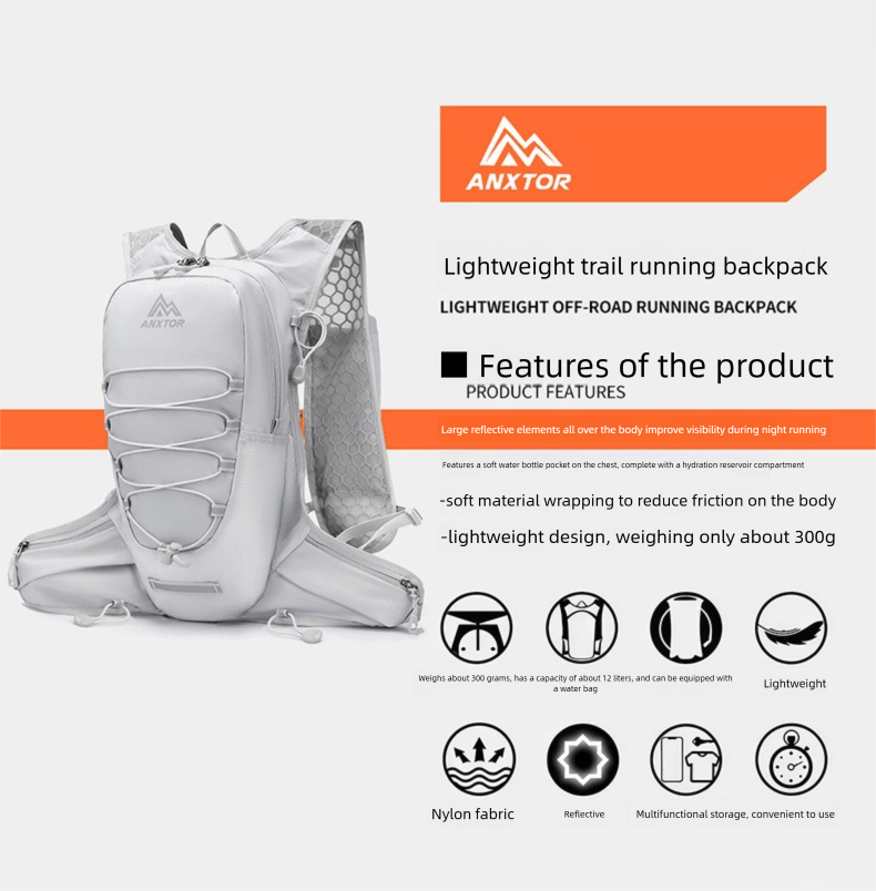 Mochila de hidratação leve para trilhas, ciclismo, montanhismo e caminhadas, com capacidade para 12 litros._voghion.com