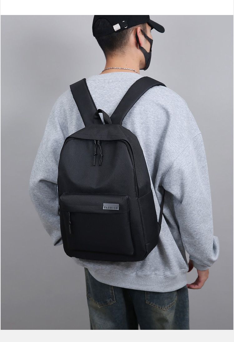 Zaino minimalista a tinta unita per la scuola e i viaggi - Zaino unisex leggero e resistente con scomparto per laptop (15 pollici)_voghion.com