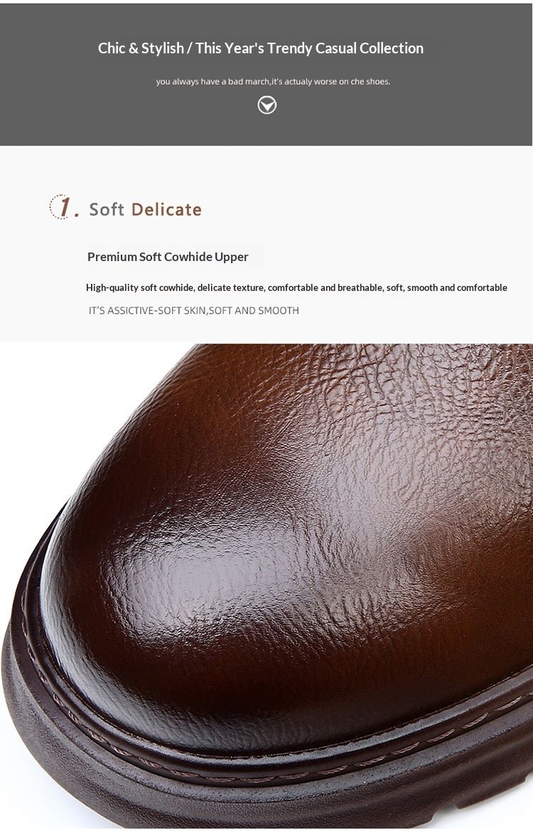 Voyage Spring Derby da uomo, stivali bassi Martin, stile britannico, punta arrotondata, scarpe da lavoro nere con suola spessa, casual in pelle_voghion.com